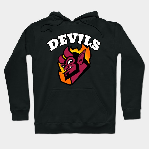 Devils Mascot (white letter) Hoodie by Generic Mascots